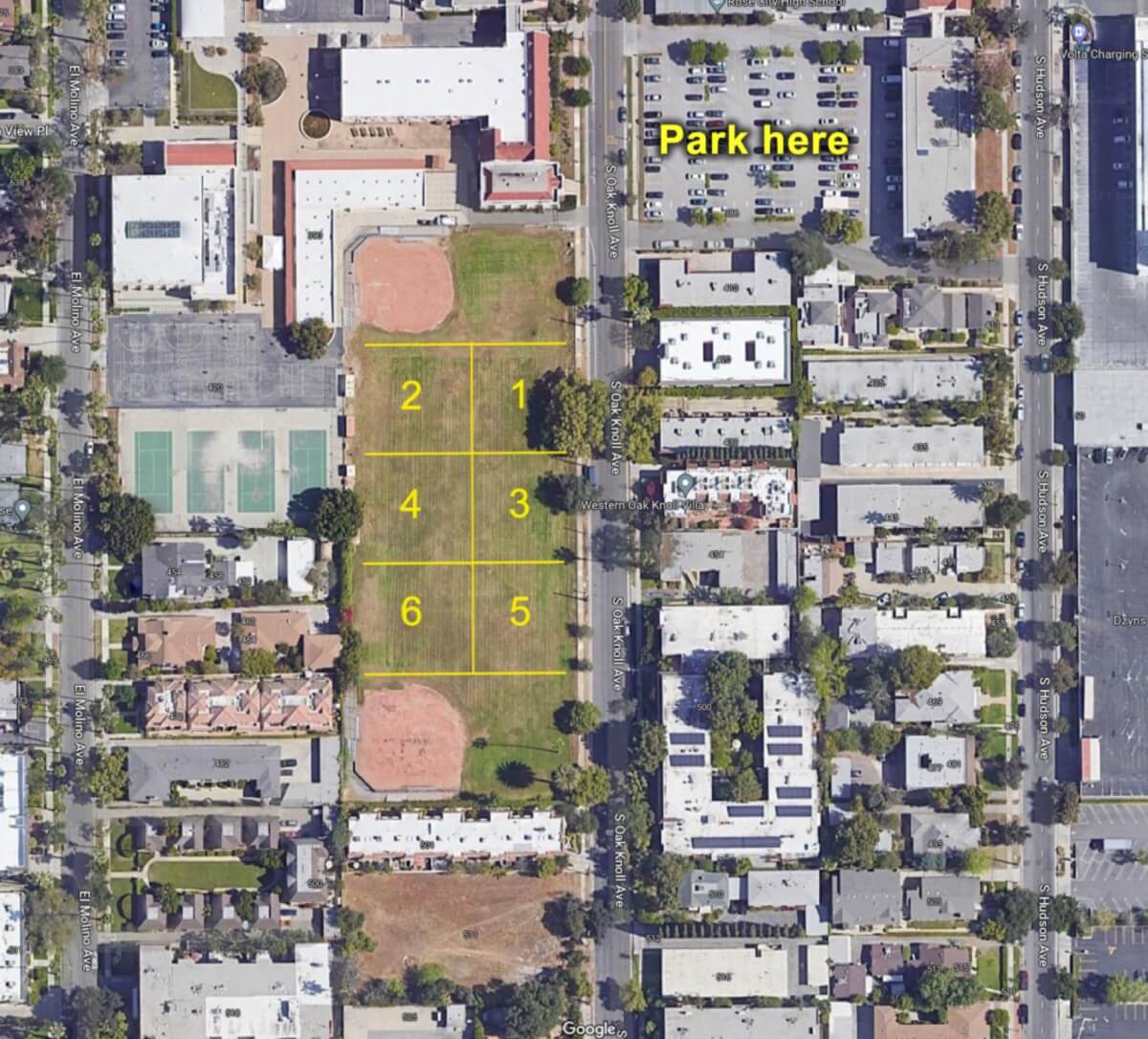 McKinley practice field map